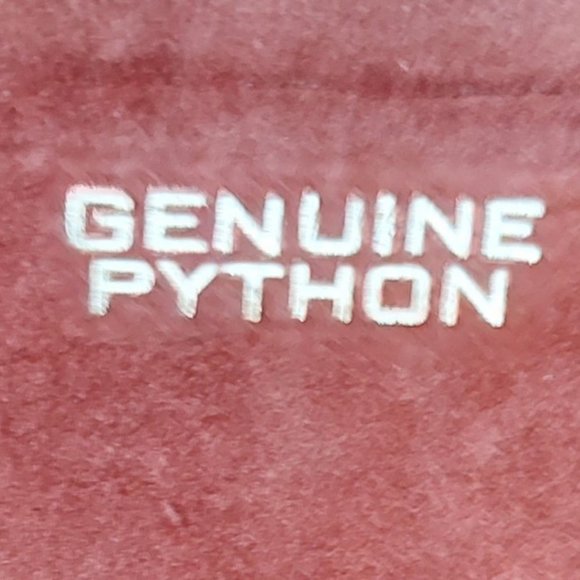 1950s Vintage Genuine Python Snakeskin Top Handle Box Handbag In Tan And Brown - Picture 6 of 7